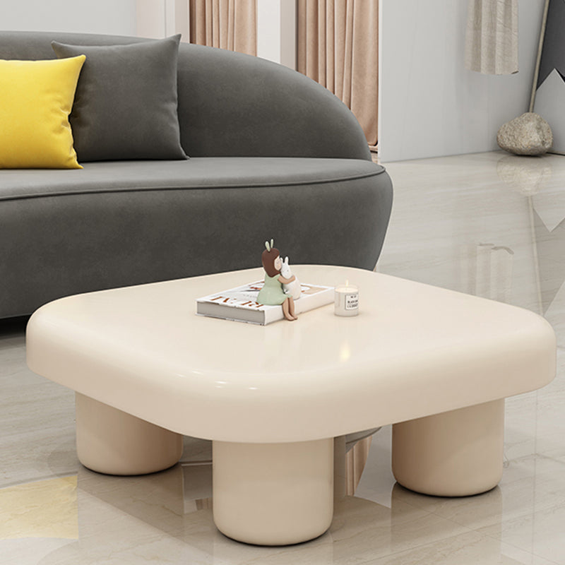 Wood Square Coffee Cocktail Table White 4 Legs Coffee or End Table Clearhalo 'Coffee & Accent Tables' 'Coffee Tables' 'coffee_tables' 'furn' 'furn_coffee_tables' 'Furniture' 'Living Room Furniture' 7593044