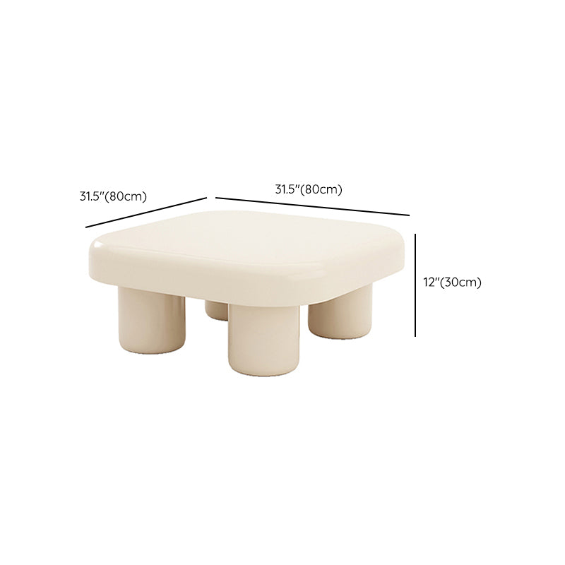 Wood Square Coffee Cocktail Table White 4 Legs Coffee or End Table Clearhalo 'Coffee & Accent Tables' 'Coffee Tables' 'coffee_tables' 'furn' 'furn_coffee_tables' 'Furniture' 'Living Room Furniture' 7593046