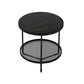 21"H Contemporary Cocktail Table Storage Round Coffee Cocktail Table Black Gold Clearhalo 'Coffee & Accent Tables' 'Coffee Tables' 'coffee_tables' 'furn' 'furn_coffee_tables' 'Furniture' 'Living Room Furniture' 7593048