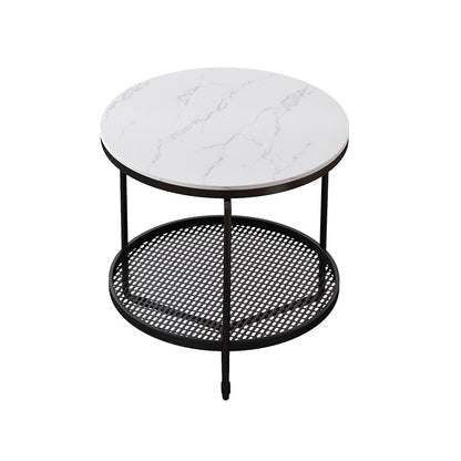 21"H Contemporary Cocktail Table Storage Round Coffee Cocktail Table White Clearhalo 'Coffee & Accent Tables' 'Coffee Tables' 'coffee_tables' 'furn' 'furn_coffee_tables' 'Furniture' 'Living Room Furniture' 7593049