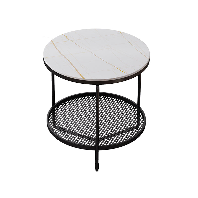 21"H Contemporary Cocktail Table Storage Round Coffee Cocktail Table Clearhalo 'Coffee & Accent Tables' 'Coffee Tables' 'coffee_tables' 'furn' 'furn_coffee_tables' 'Furniture' 'Living Room Furniture' 7593054