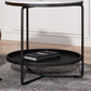 21"H Contemporary Cocktail Table Storage Round Coffee Cocktail Table Clearhalo 'Coffee & Accent Tables' 'Coffee Tables' 'coffee_tables' 'furn' 'furn_coffee_tables' 'Furniture' 'Living Room Furniture' 7593055