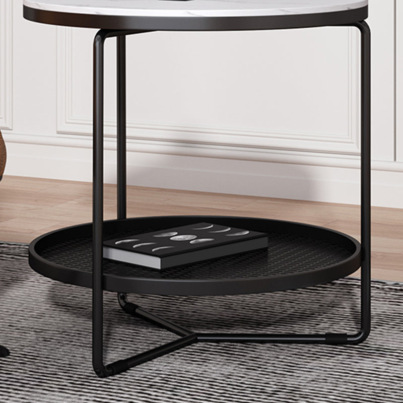 21"H Contemporary Cocktail Table Storage Round Coffee Cocktail Table Clearhalo 'Coffee & Accent Tables' 'Coffee Tables' 'coffee_tables' 'furn' 'furn_coffee_tables' 'Furniture' 'Living Room Furniture' 7593055