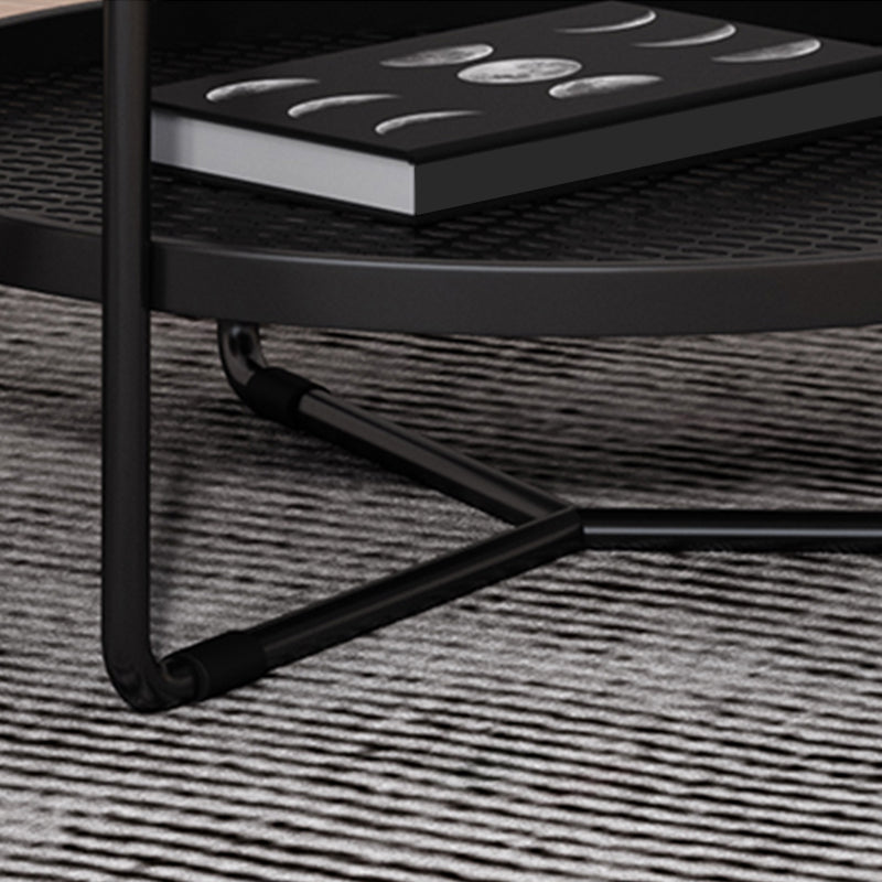 21"H Contemporary Cocktail Table Storage Round Coffee Cocktail Table Clearhalo 'Coffee & Accent Tables' 'Coffee Tables' 'coffee_tables' 'furn' 'furn_coffee_tables' 'Furniture' 'Living Room Furniture' 7593057