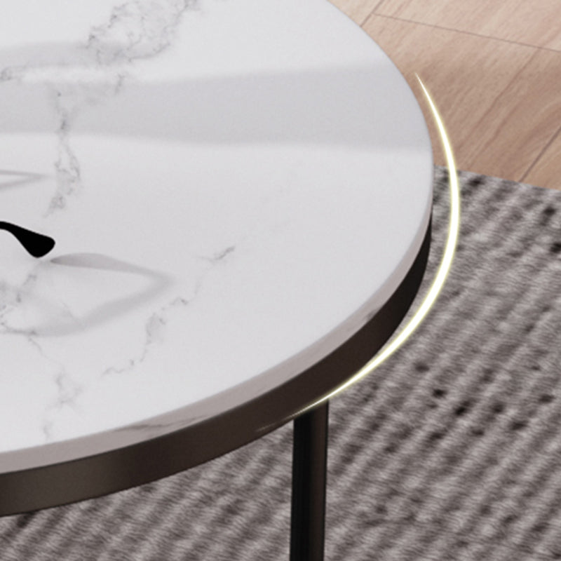 21"H Contemporary Cocktail Table Storage Round Coffee Cocktail Table Clearhalo 'Coffee & Accent Tables' 'Coffee Tables' 'coffee_tables' 'furn' 'furn_coffee_tables' 'Furniture' 'Living Room Furniture' 7593058