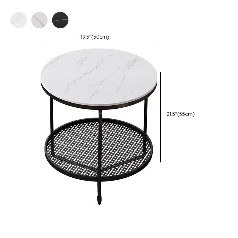 21"H Contemporary Cocktail Table Storage Round Coffee Cocktail Table Clearhalo 'Coffee & Accent Tables' 'Coffee Tables' 'coffee_tables' 'furn' 'furn_coffee_tables' 'Furniture' 'Living Room Furniture' 7593060