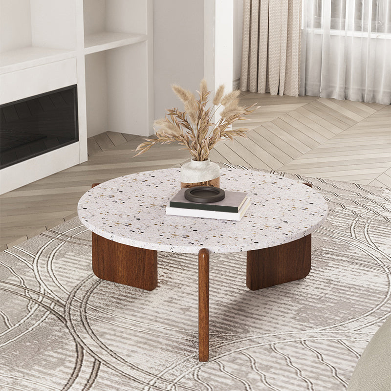 Stone Coffee Cocktail Table Modern 3 Legs Coffee or End Table Clearhalo 'Coffee & Accent Tables' 'Coffee Tables' 'coffee_tables' 'furn' 'furn_coffee_tables' 'Furniture' 'Living Room Furniture' 7593072