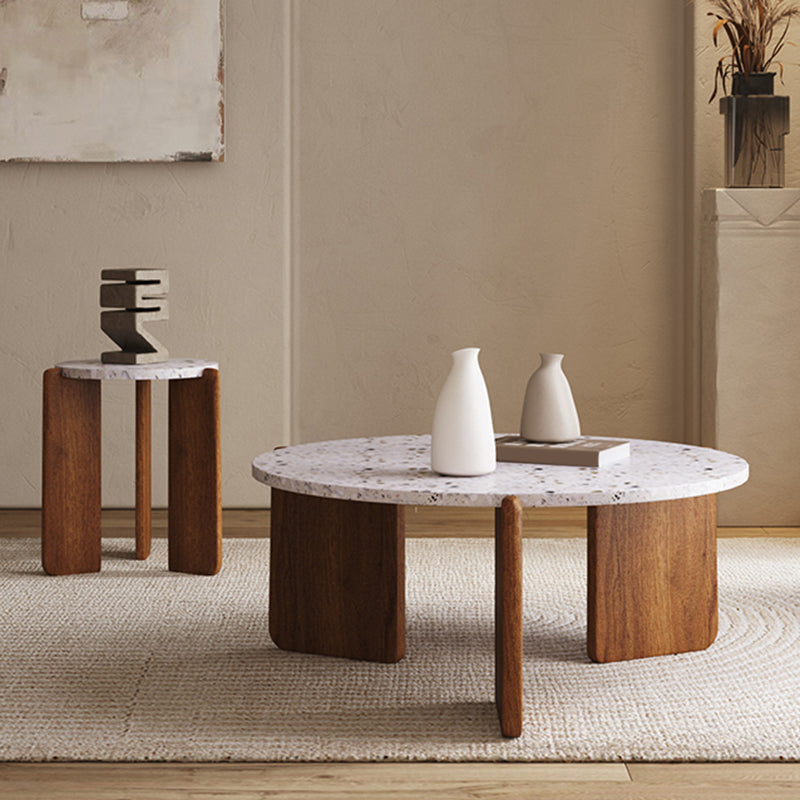 Stone Coffee Cocktail Table Modern 3 Legs Coffee or End Table Clearhalo 'Coffee & Accent Tables' 'Coffee Tables' 'coffee_tables' 'furn' 'furn_coffee_tables' 'Furniture' 'Living Room Furniture' 7593080