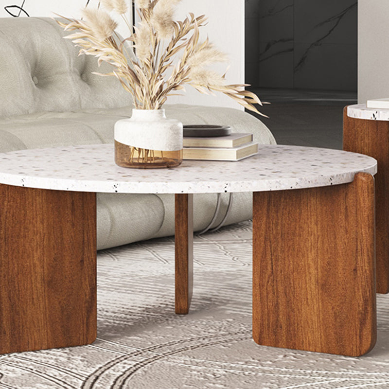 Stone Coffee Cocktail Table Modern 3 Legs Coffee or End Table Clearhalo 'Coffee & Accent Tables' 'Coffee Tables' 'coffee_tables' 'furn' 'furn_coffee_tables' 'Furniture' 'Living Room Furniture' 7593081