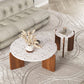 Stone Coffee Cocktail Table Modern 3 Legs Coffee or End Table Clearhalo 'Coffee & Accent Tables' 'Coffee Tables' 'coffee_tables' 'furn' 'furn_coffee_tables' 'Furniture' 'Living Room Furniture' 7593083