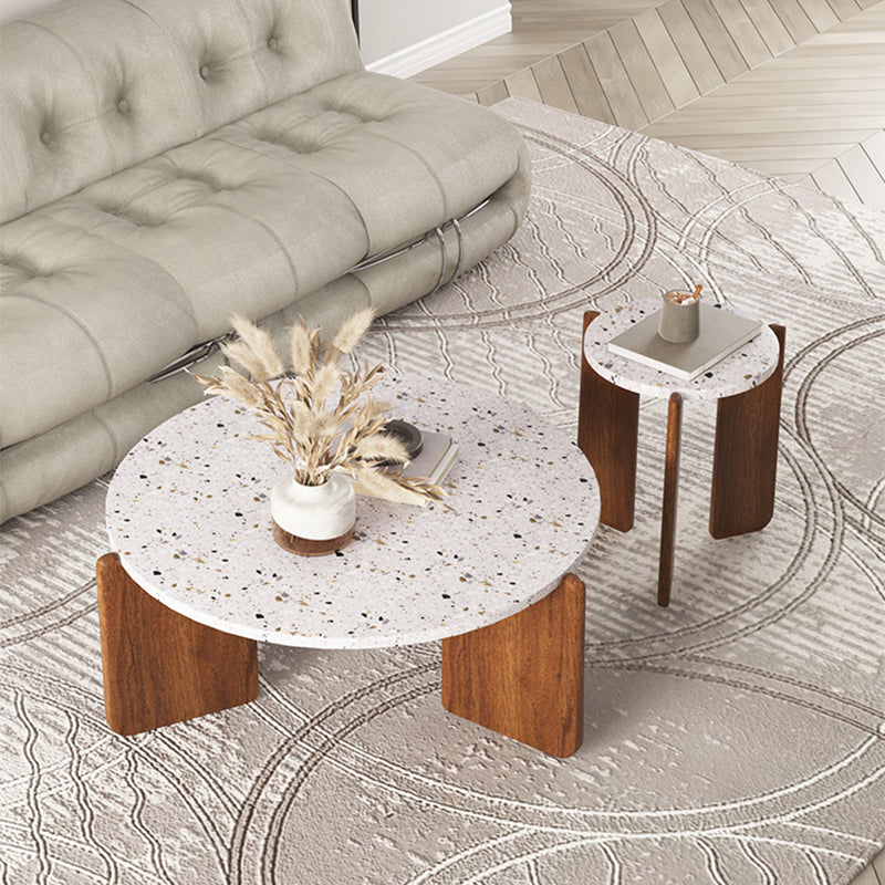 Stone Coffee Cocktail Table Modern 3 Legs Coffee or End Table Clearhalo 'Coffee & Accent Tables' 'Coffee Tables' 'coffee_tables' 'furn' 'furn_coffee_tables' 'Furniture' 'Living Room Furniture' 7593083