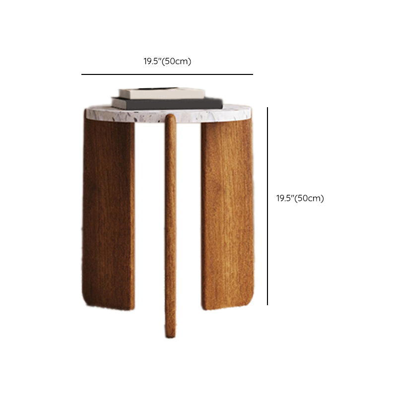 Stone Coffee Cocktail Table Modern 3 Legs Coffee or End Table Clearhalo 'Coffee & Accent Tables' 'Coffee Tables' 'coffee_tables' 'furn' 'furn_coffee_tables' 'Furniture' 'Living Room Furniture' 7593084
