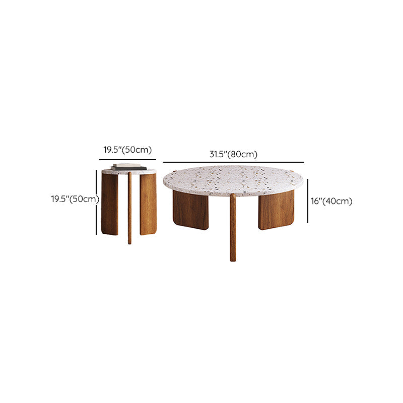Stone Coffee Cocktail Table Modern 3 Legs Coffee or End Table Clearhalo 'Coffee & Accent Tables' 'Coffee Tables' 'coffee_tables' 'furn' 'furn_coffee_tables' 'Furniture' 'Living Room Furniture' 7593086