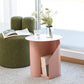 Contemporary Accent Side Table Iron Abstract with Storage Living Room Round Pink 1 Clearhalo 'Coffee & Accent Tables' 'End & Side Tables' 'end_side_tables' 'furn' 'furn_end_side_tables' 'Furniture' 'Living Room Furniture' 7593132
