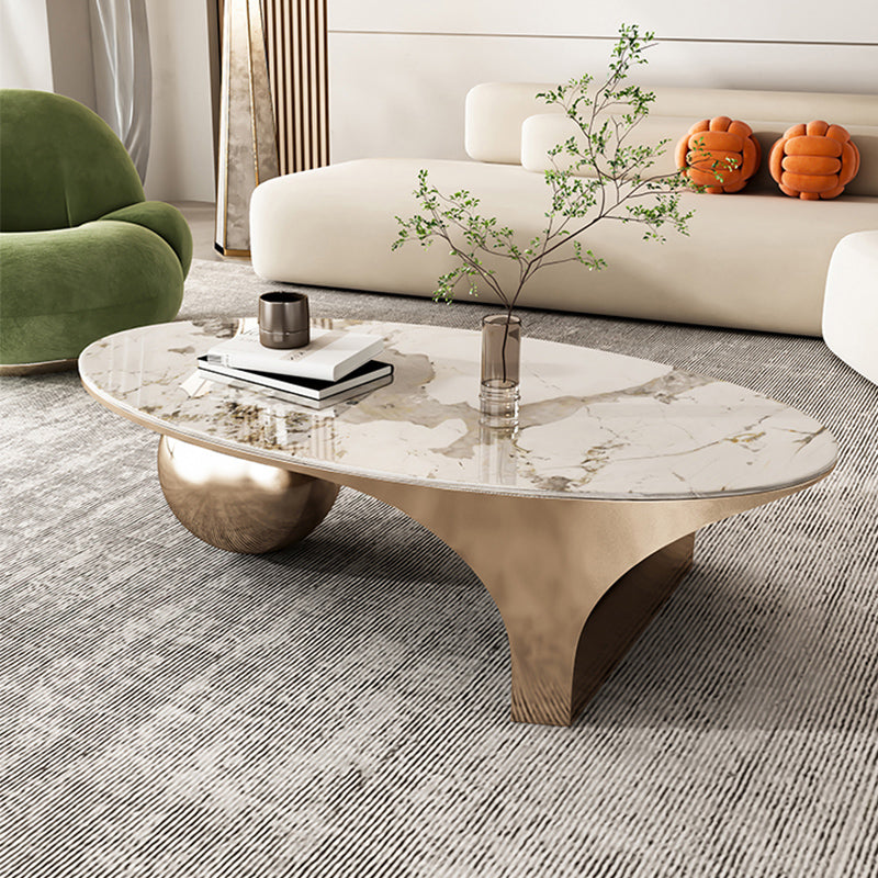 Slate Coffee Cocktail Table Glam Abstract Coffee or End Table Gold Clearhalo 'Coffee & Accent Tables' 'Coffee Tables' 'coffee_tables' 'furn' 'furn_coffee_tables' 'Furniture' 'Living Room Furniture' 7593154