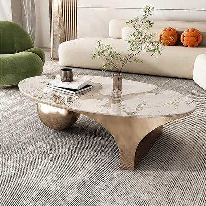 Slate Coffee Cocktail Table Glam Abstract Coffee or End Table Gold Clearhalo 'Coffee & Accent Tables' 'Coffee Tables' 'coffee_tables' 'furn' 'furn_coffee_tables' 'Furniture' 'Living Room Furniture' 7593154