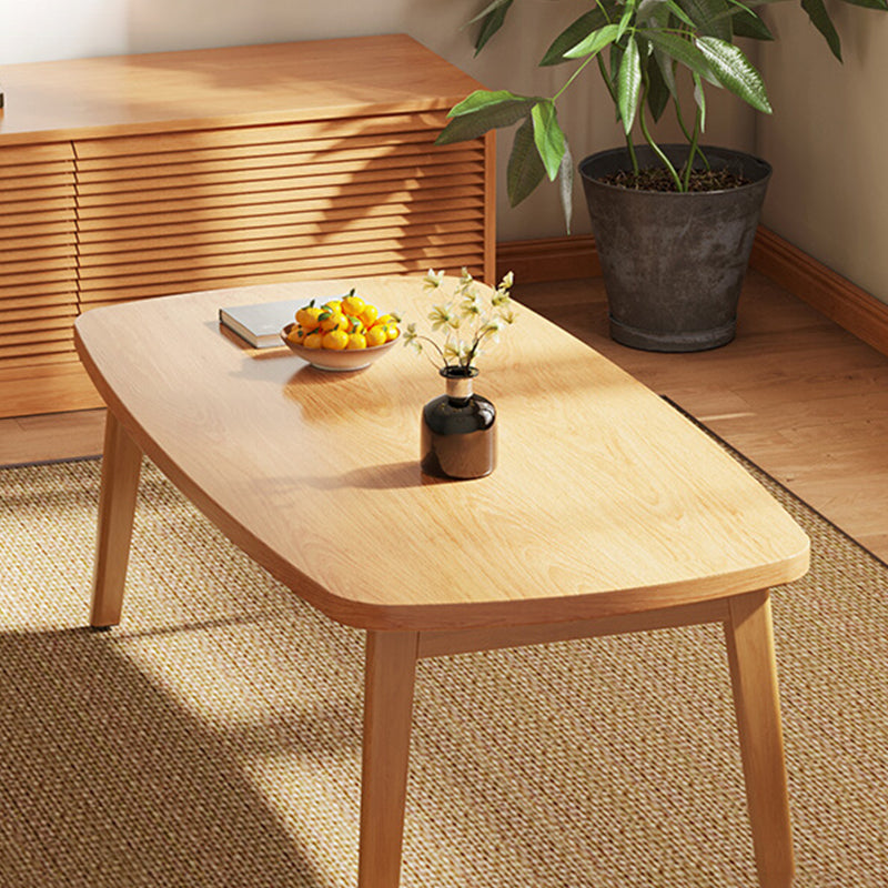 Modernistic Wooden Coffee Table Elliptical 4 Legs Cocktail Table