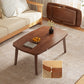 Modernistic Wooden Coffee Table Elliptical 4 Legs Cocktail Table