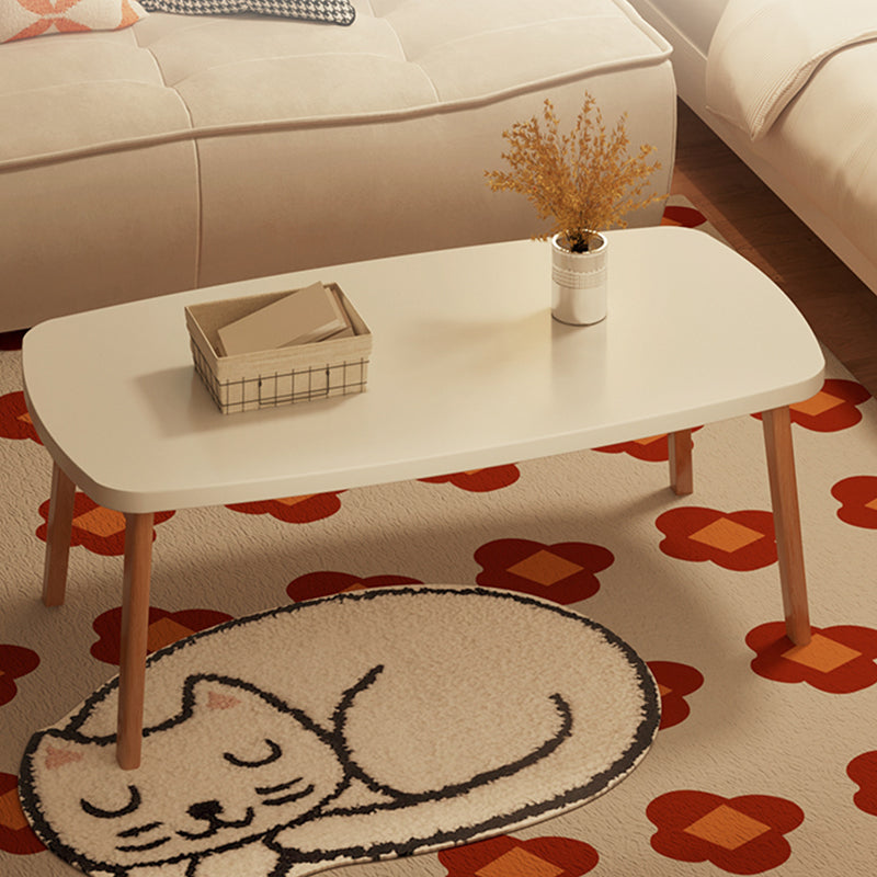 Modernistic Wooden Coffee Table Elliptical 4 Legs Cocktail Table