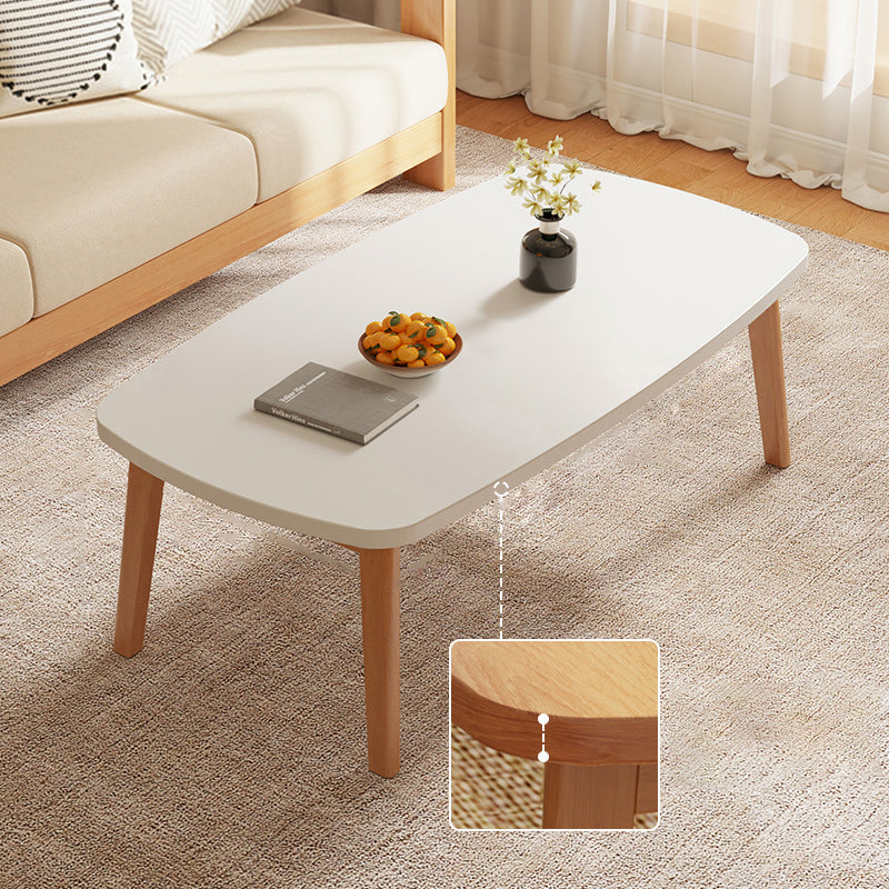 Modernistic Wooden Coffee Table Elliptical 4 Legs Cocktail Table