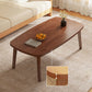 Modernistic Wooden Coffee Table Elliptical 4 Legs Cocktail Table