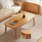 Modernistic Wooden Coffee Table Elliptical 4 Legs Cocktail Table