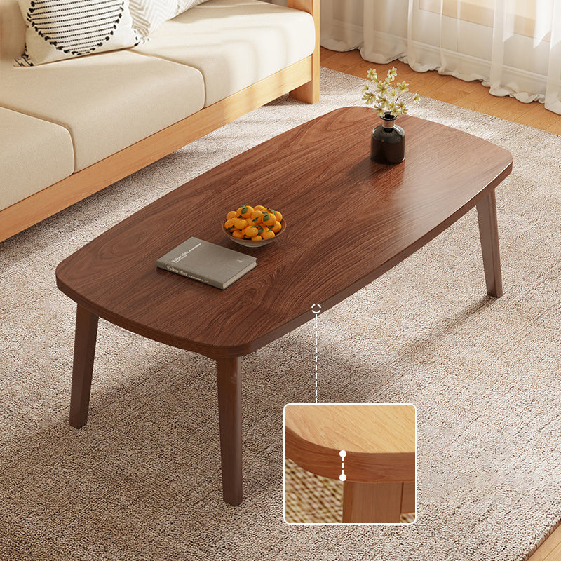 Modernistic Wooden Coffee Table Elliptical 4 Legs Cocktail Table