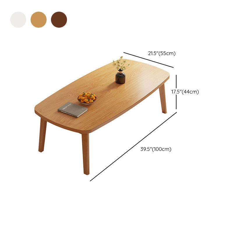 Modernistic Wooden Coffee Table Elliptical 4 Legs Cocktail Table