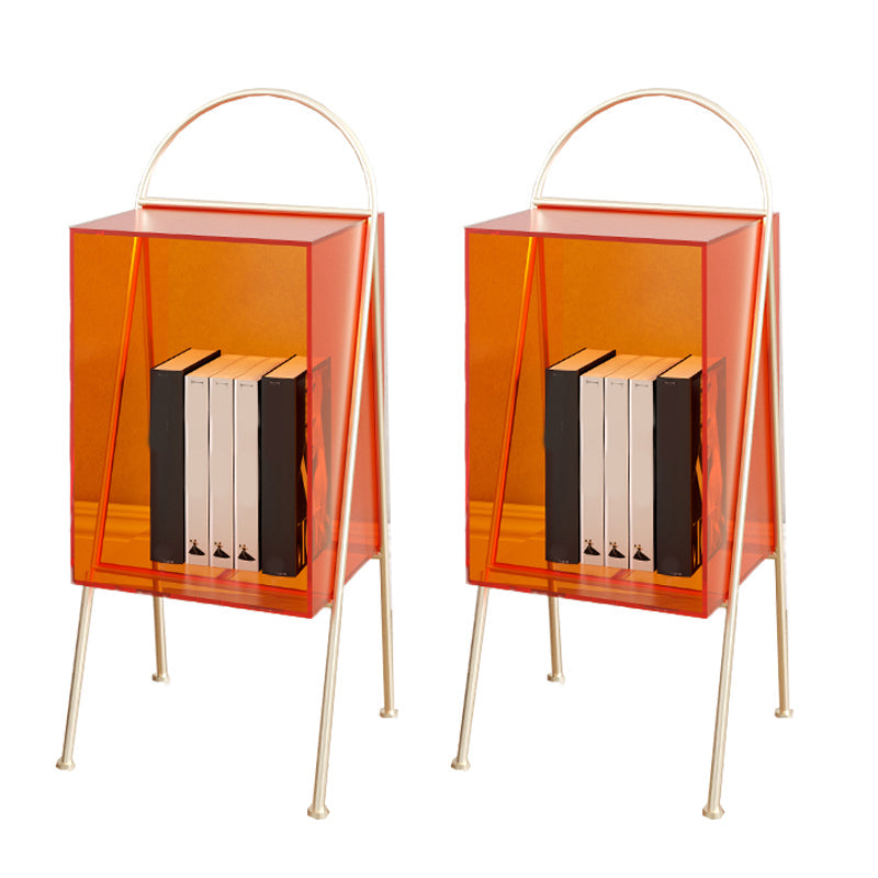 Contemporary Accent Side Table Plastic 4 Legs with Storage Living Room 11"L x 10"W x 26"H 2 Clearhalo 'Coffee & Accent Tables' 'End & Side Tables' 'end_side_tables' 'furn' 'furn_end_side_tables' 'Furniture' 'Living Room Furniture' 7593199