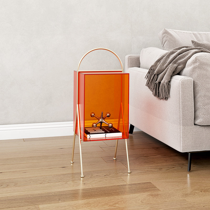 Contemporary Accent Side Table Plastic 4 Legs with Storage Living Room 11"L x 10"W x 26"H 1 Clearhalo 'Coffee & Accent Tables' 'End & Side Tables' 'end_side_tables' 'furn' 'furn_end_side_tables' 'Furniture' 'Living Room Furniture' 7593200