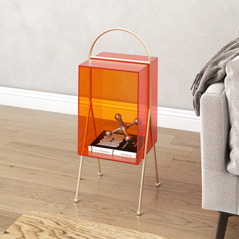 Contemporary Accent Side Table Plastic 4 Legs with Storage Living Room Clearhalo 'Coffee & Accent Tables' 'End & Side Tables' 'end_side_tables' 'furn' 'furn_end_side_tables' 'Furniture' 'Living Room Furniture' 7593205