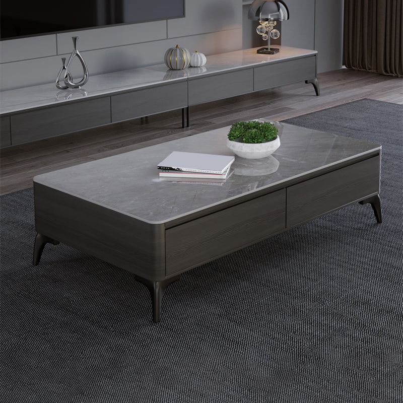 16"H Contemporary Cocktail Table Storage Rectangle Coffee Table Clearhalo 'Coffee & Accent Tables' 'Coffee Tables' 'coffee_tables' 'furn' 'furn_coffee_tables' 'Furniture' 'Living Room Furniture' 7593212