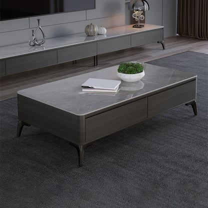 16"H Contemporary Cocktail Table Storage Rectangle Coffee Table Clearhalo 'Coffee & Accent Tables' 'Coffee Tables' 'coffee_tables' 'furn' 'furn_coffee_tables' 'Furniture' 'Living Room Furniture' 7593212