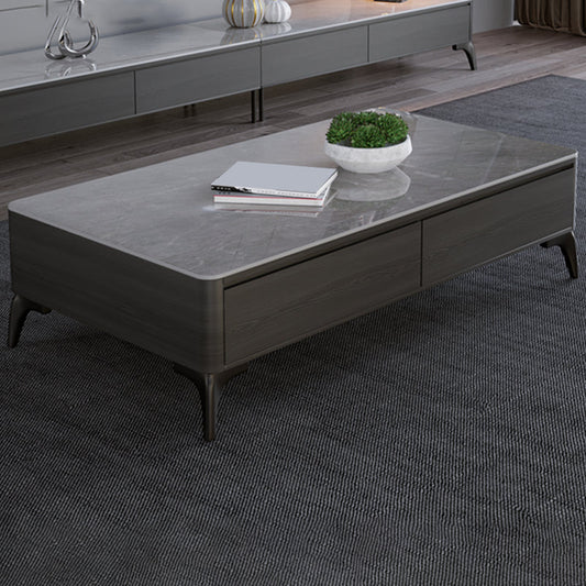 Mesa de café rectángulo de almacenamiento de mesa de cóctel contemporáneo de 16 "H