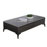 Mesa de café rectángulo de almacenamiento de mesa de cóctel contemporáneo de 16 "H