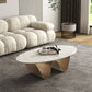 Table basse ovale abstraite en ardoise ou table de bout