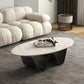 Table basse ovale abstraite en ardoise ou table de bout