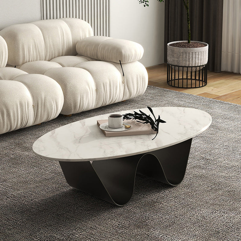 Table basse ovale abstraite en ardoise ou table de bout
