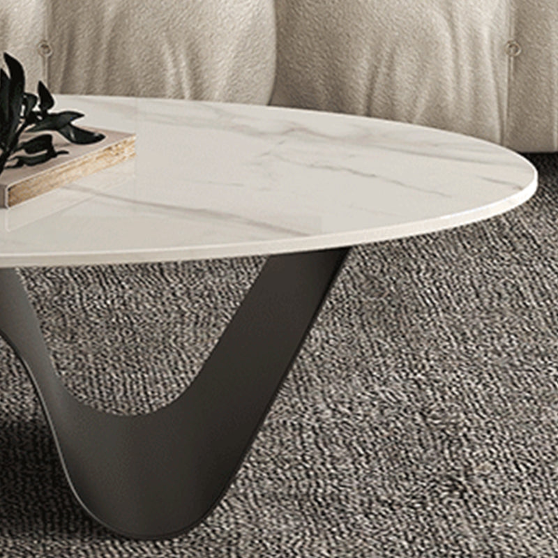 Table basse ovale abstraite en ardoise ou table de bout