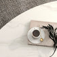 Table basse ovale abstraite en ardoise ou table de bout