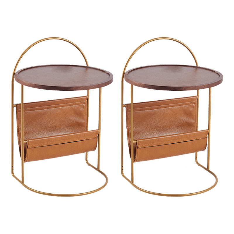 Tray Top Corner Table in Brone with Storage C Side Accent Side Table 2 Clearhalo 'Coffee & Accent Tables' 'End & Side Tables' 'end_side_tables' 'furn' 'furn_end_side_tables' 'Furniture' 'Living Room Furniture' 7593240