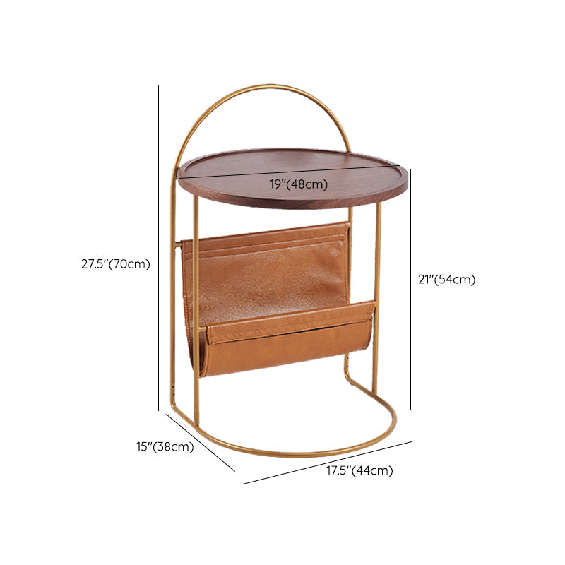 Tray Top Corner Table in Brone with Storage C Side Accent Side Table Clearhalo 'Coffee & Accent Tables' 'End & Side Tables' 'end_side_tables' 'furn' 'furn_end_side_tables' 'Furniture' 'Living Room Furniture' 7593250