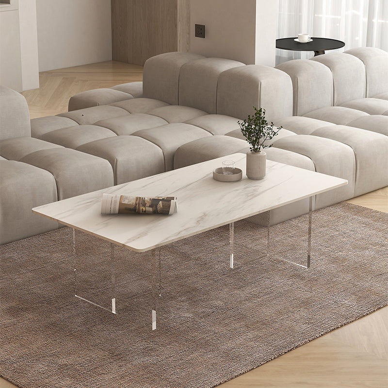 Slate Top Coffee Cocktail Table Sled Rectangle Coffee or End Table Clearhalo 'Coffee & Accent Tables' 'Coffee Tables' 'coffee_tables' 'furn' 'furn_coffee_tables' 'Furniture' 'Living Room Furniture' 7593264