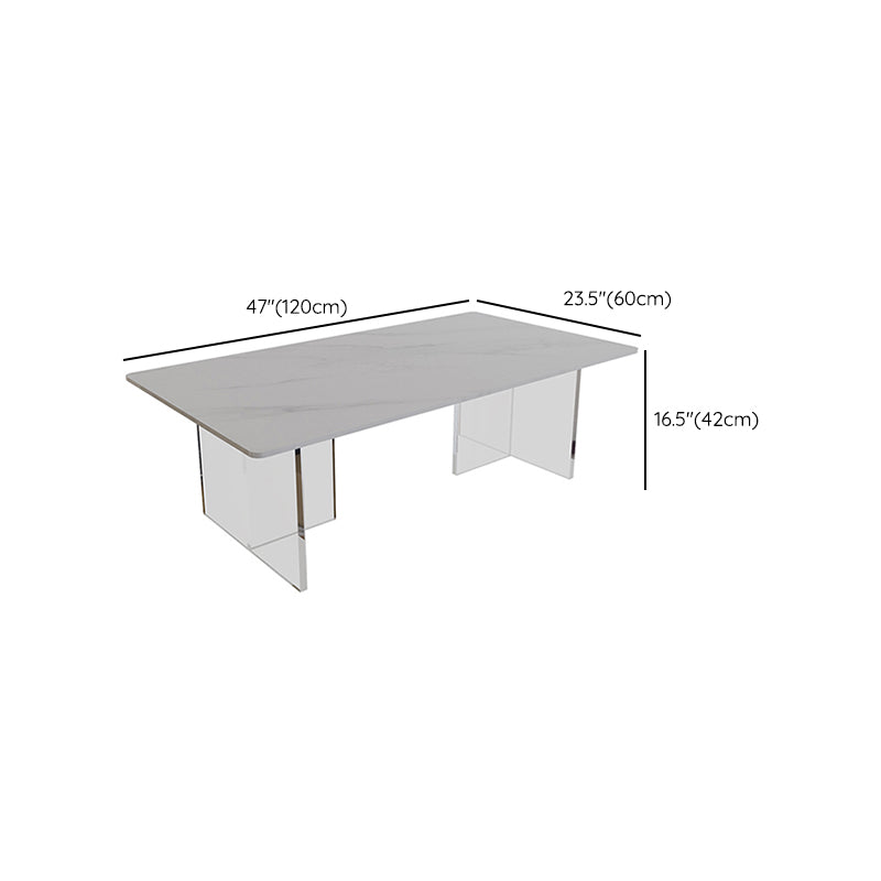 Slate Top Coffee Cocktail Table Sled Rectangle Coffee or End Table Clearhalo 'Coffee & Accent Tables' 'Coffee Tables' 'coffee_tables' 'furn' 'furn_coffee_tables' 'Furniture' 'Living Room Furniture' 7593273