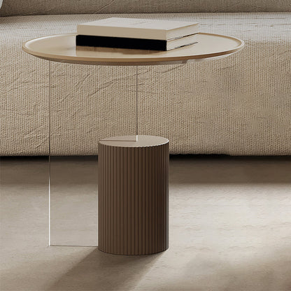 Contemporary Cocktail Table Round Storage Coffee Cocktail Table 18"L x 18"W x 20"H Clearhalo 'Coffee & Accent Tables' 'Coffee Tables' 'coffee_tables' 'furn' 'furn_coffee_tables' 'Furniture' 'Living Room Furniture' 7593276