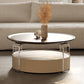 Contemporary Cocktail Table Round Storage Coffee Cocktail Table 35.5"L x 35.5"W x 16"H Clearhalo 'Coffee & Accent Tables' 'Coffee Tables' 'coffee_tables' 'furn' 'furn_coffee_tables' 'Furniture' 'Living Room Furniture' 7593277