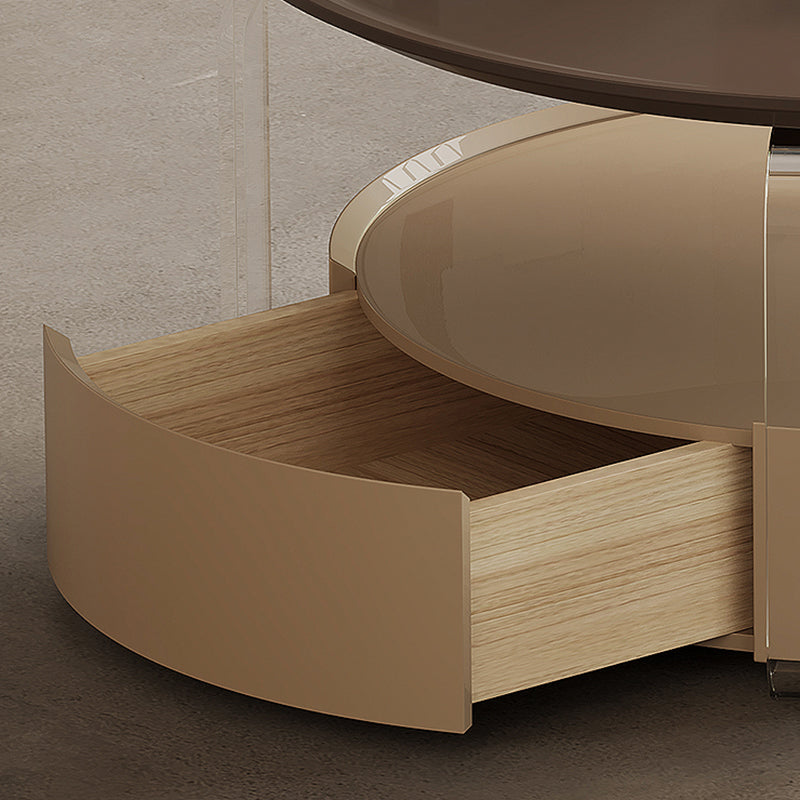 Contemporary Cocktail Table Round Storage Coffee Cocktail Table Clearhalo 'Coffee & Accent Tables' 'Coffee Tables' 'coffee_tables' 'furn' 'furn_coffee_tables' 'Furniture' 'Living Room Furniture' 7593283
