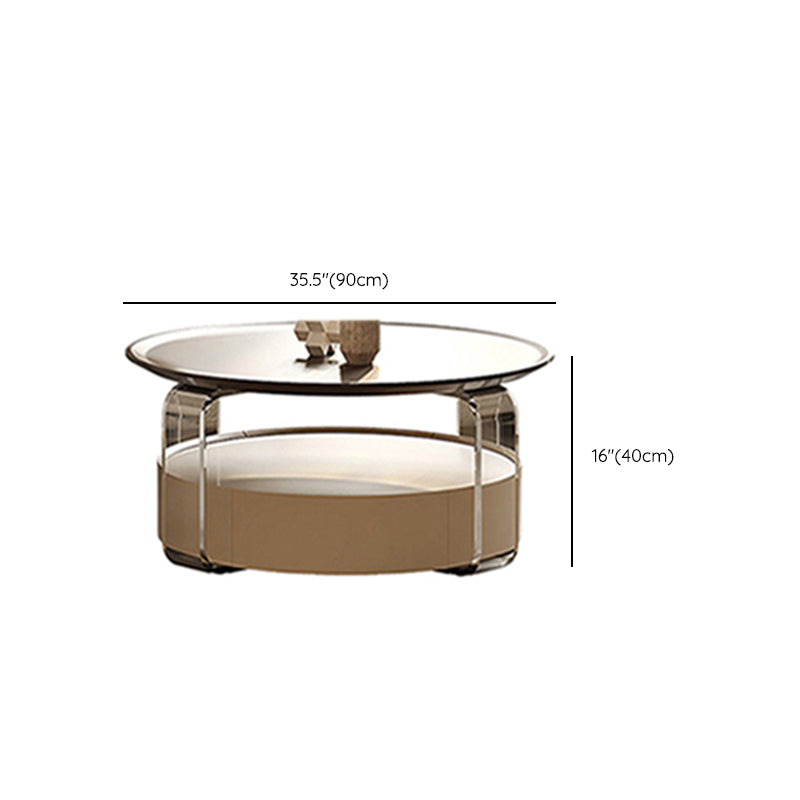 Contemporary Cocktail Table Round Storage Coffee Cocktail Table Clearhalo 'Coffee & Accent Tables' 'Coffee Tables' 'coffee_tables' 'furn' 'furn_coffee_tables' 'Furniture' 'Living Room Furniture' 7593287
