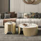 Slate Top Coffee Cocktail Table Tray Top Round Abstract Coffee or End Table