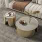 Slate Top Coffee Cocktail Table Tray Top Round Abstract Coffee or End Table
